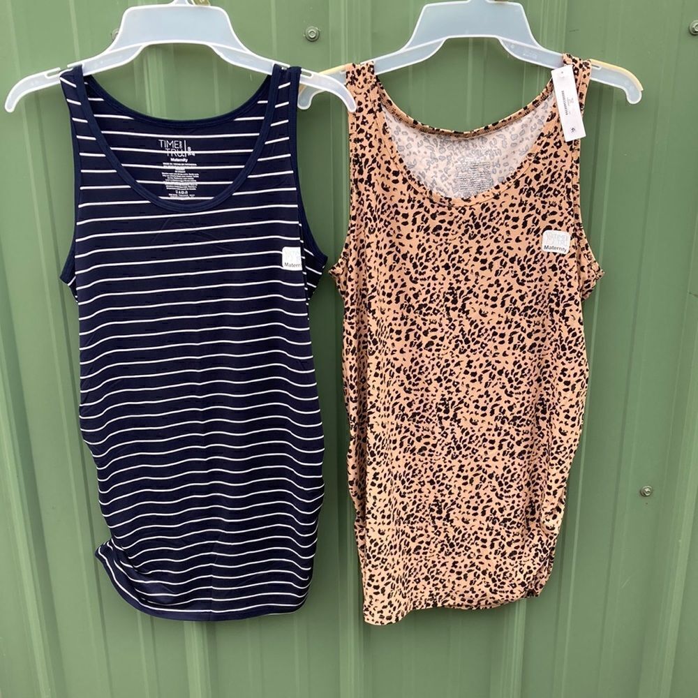 Womens Maternity Butter Soft Tank Tops Shirt Lightweight 2-Pack Size S